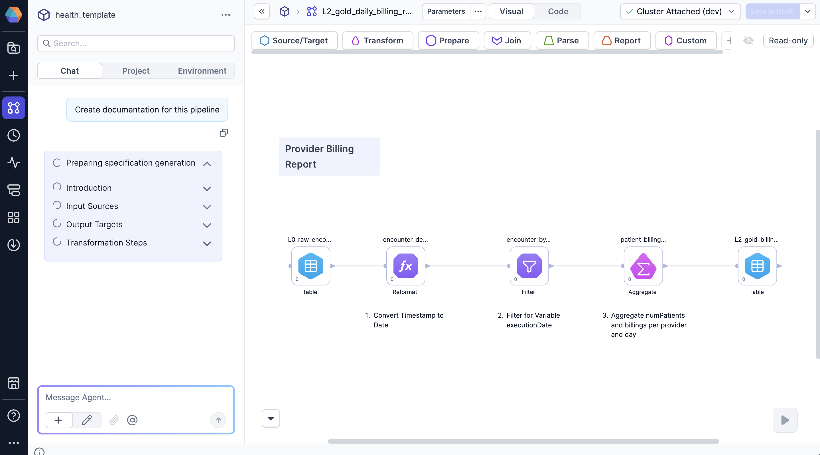 Ask agent to generate documentation