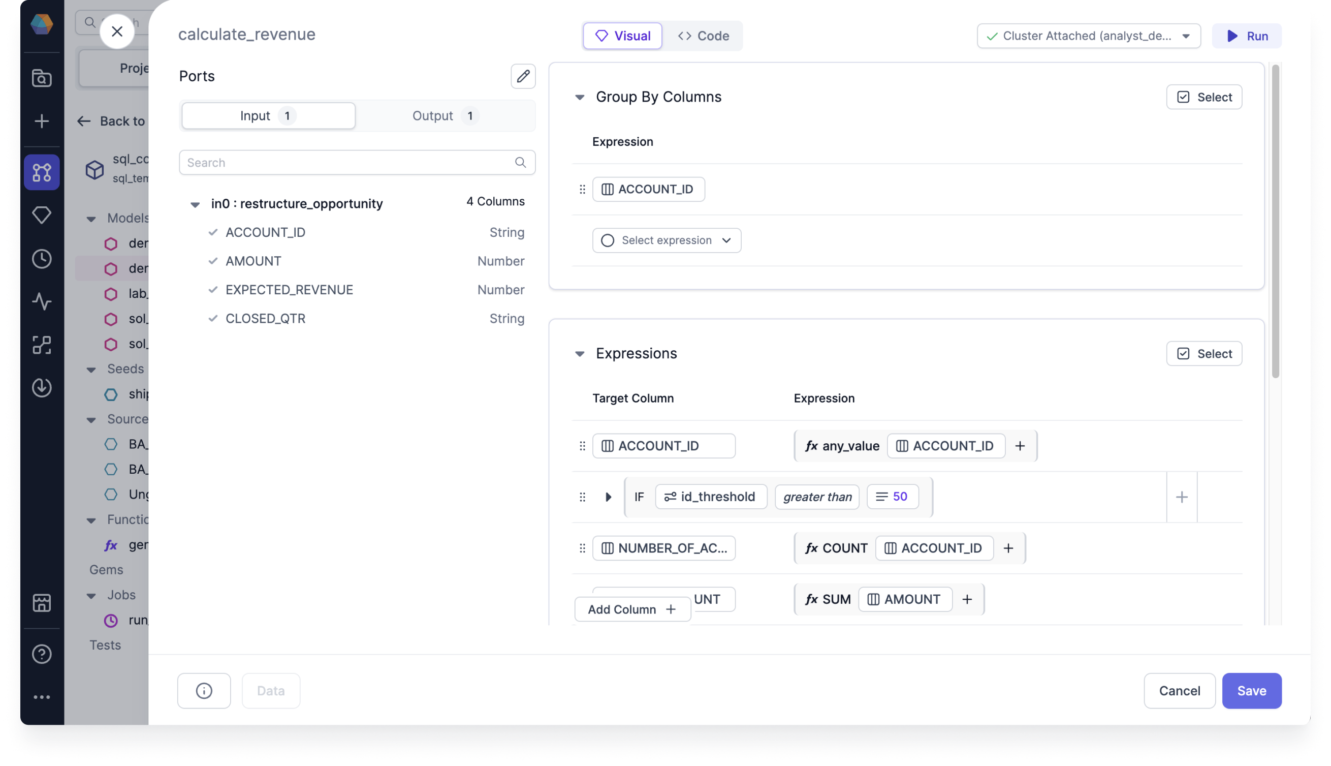 Aggregate Gem using Comparison mode