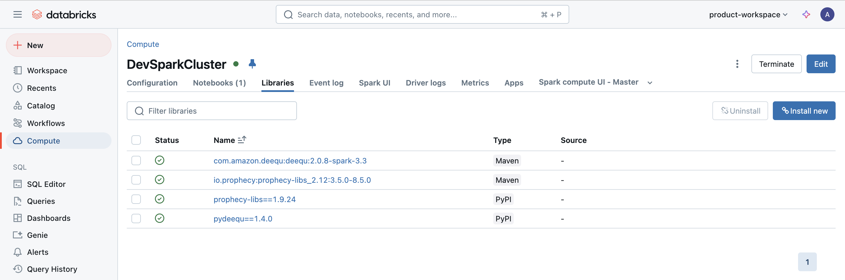 Cluster libraries example