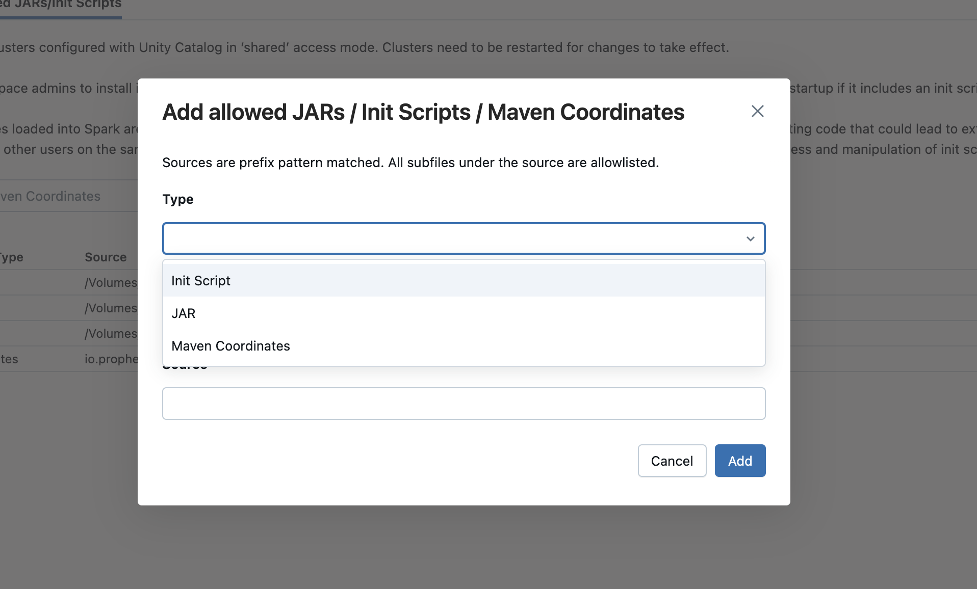 Databricks allow list