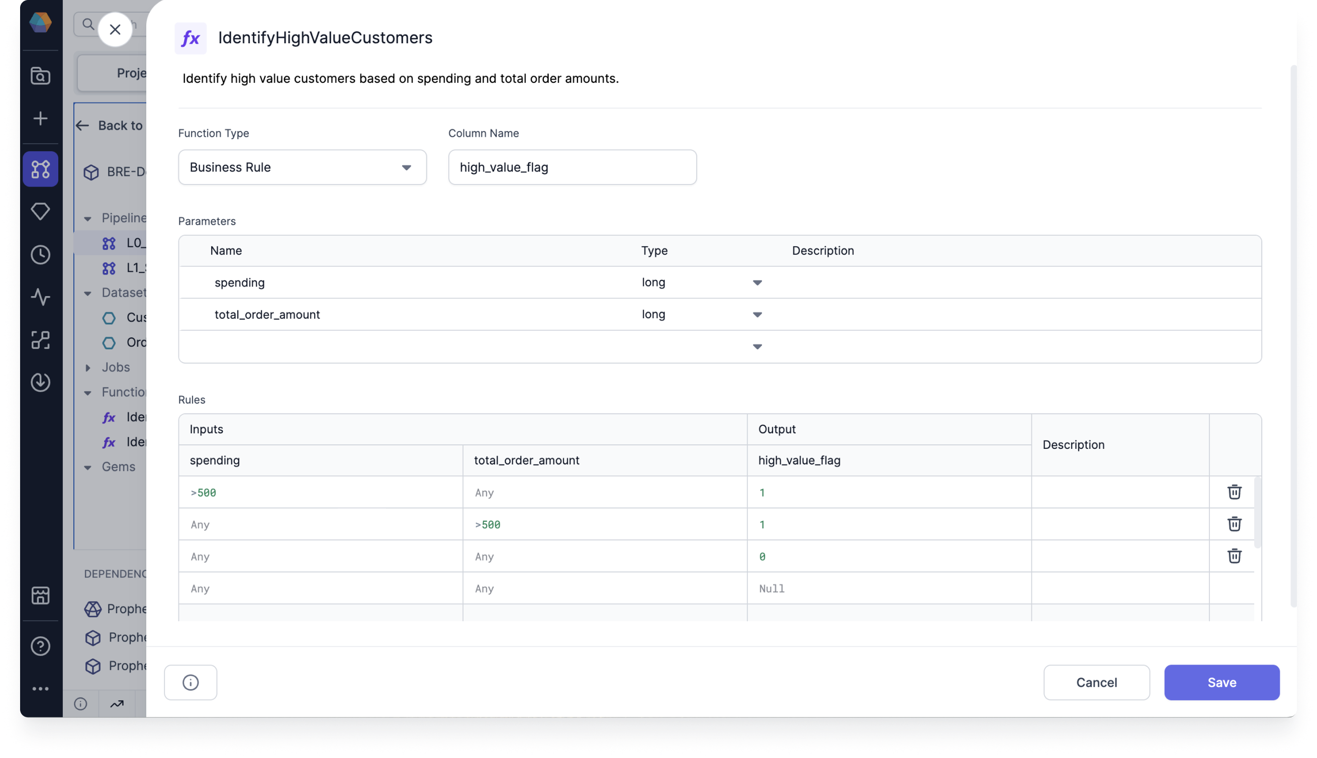 IdentifyHighSpendingCustomer Rule