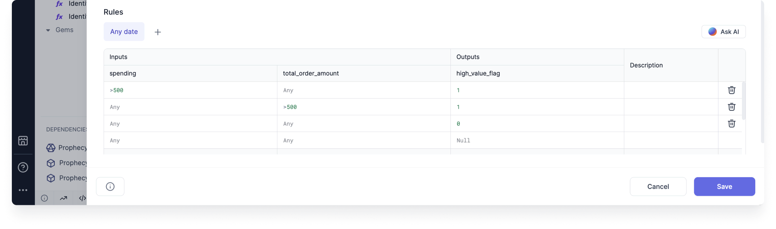 IdentifyHighSpendingCustomer Rule