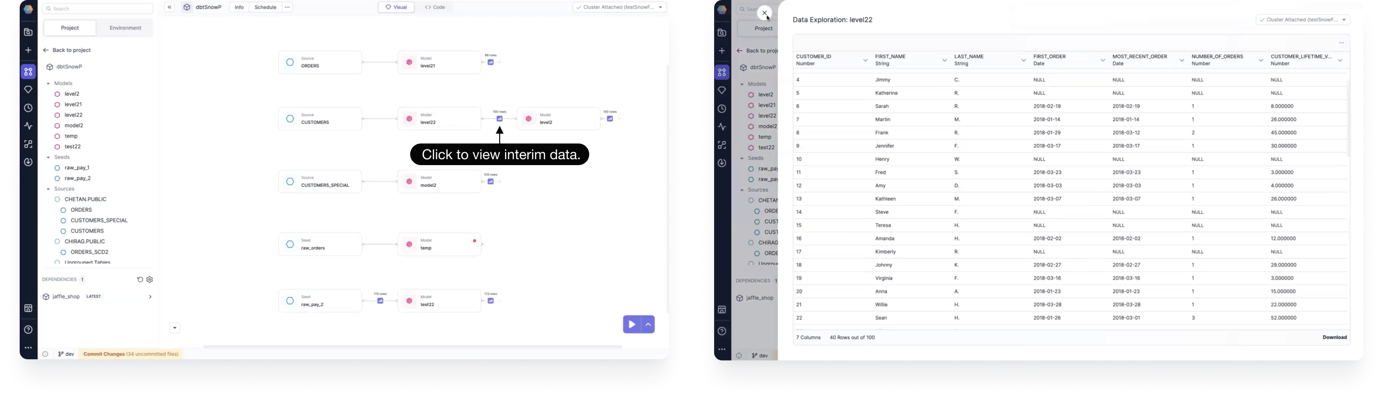 View interim data