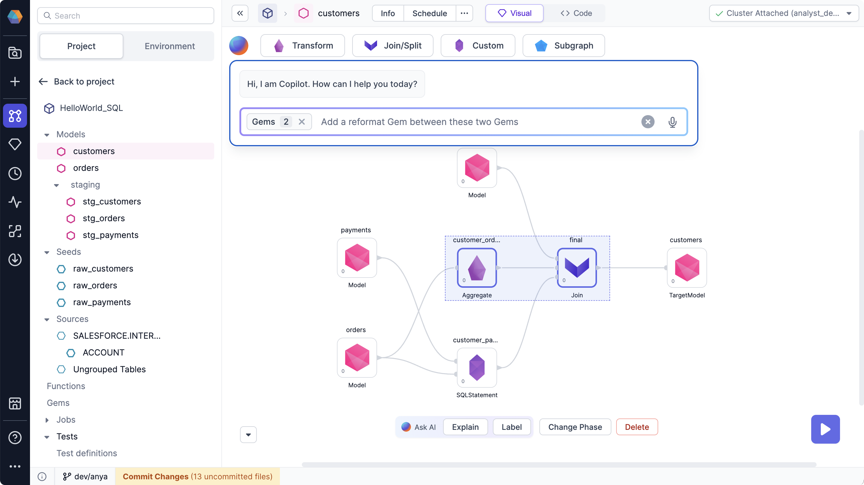 Modify Gems in copilot conversations