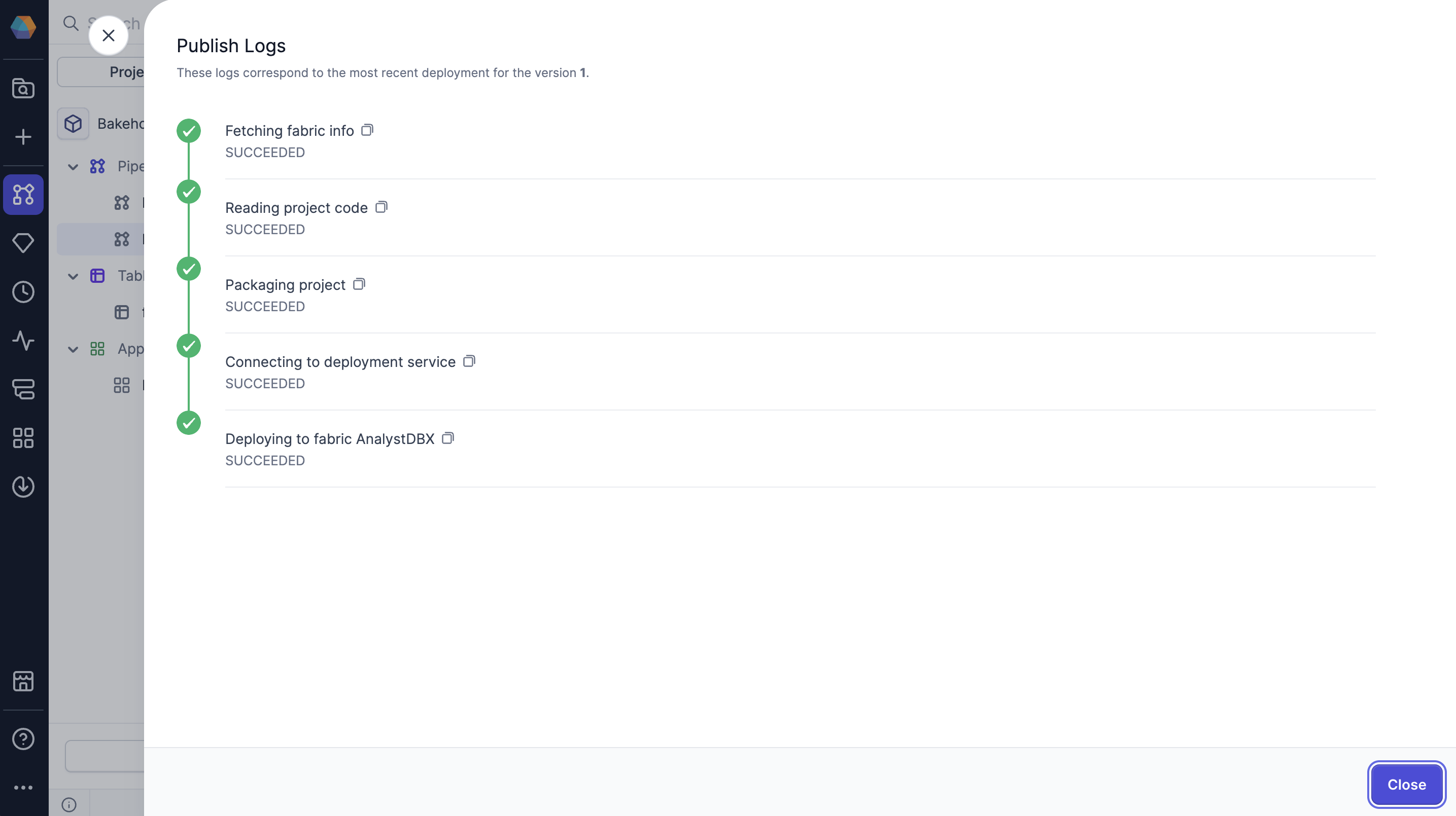 Publish logs